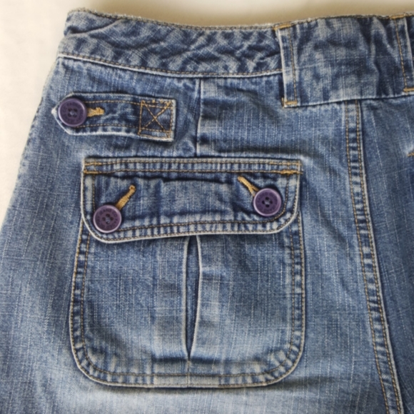 FADED GLORY ♡ Super Sweet Vintage Distressed Double Button Flap Jean Shorts 10 - Picture 10 of 12